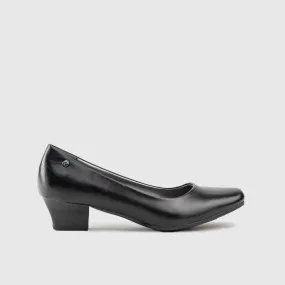 Low Block Heel Court Shoe 10032 Black