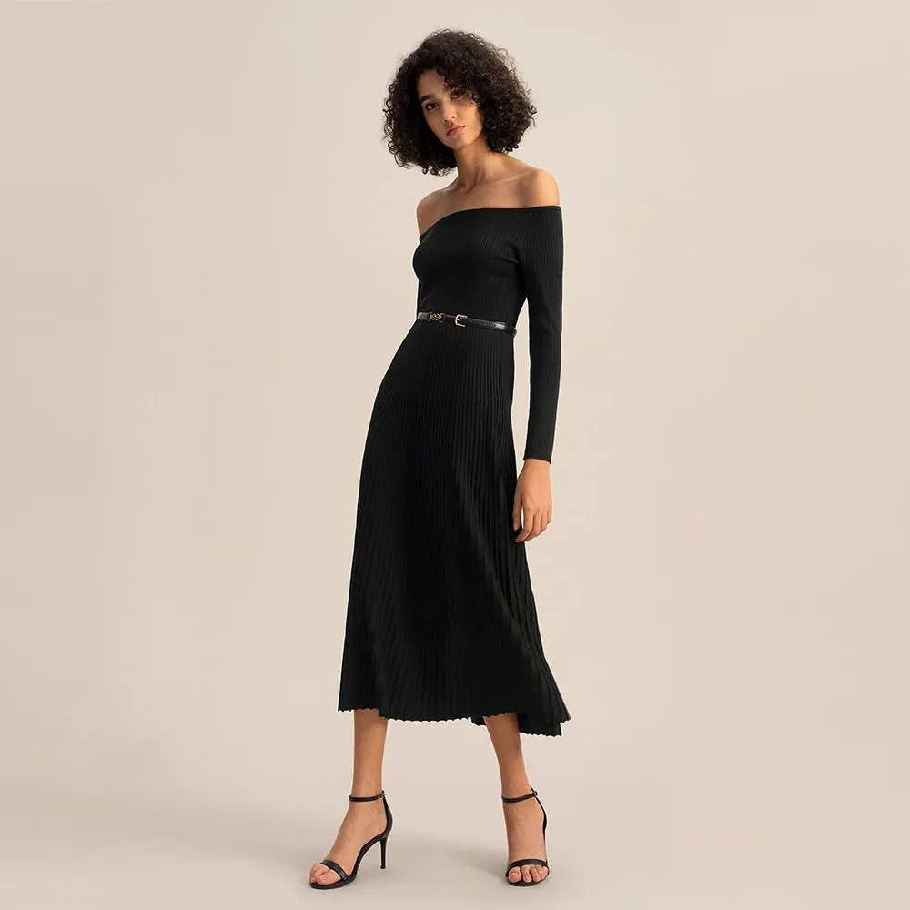 Sophisticated Off Shoulder Silk Dress